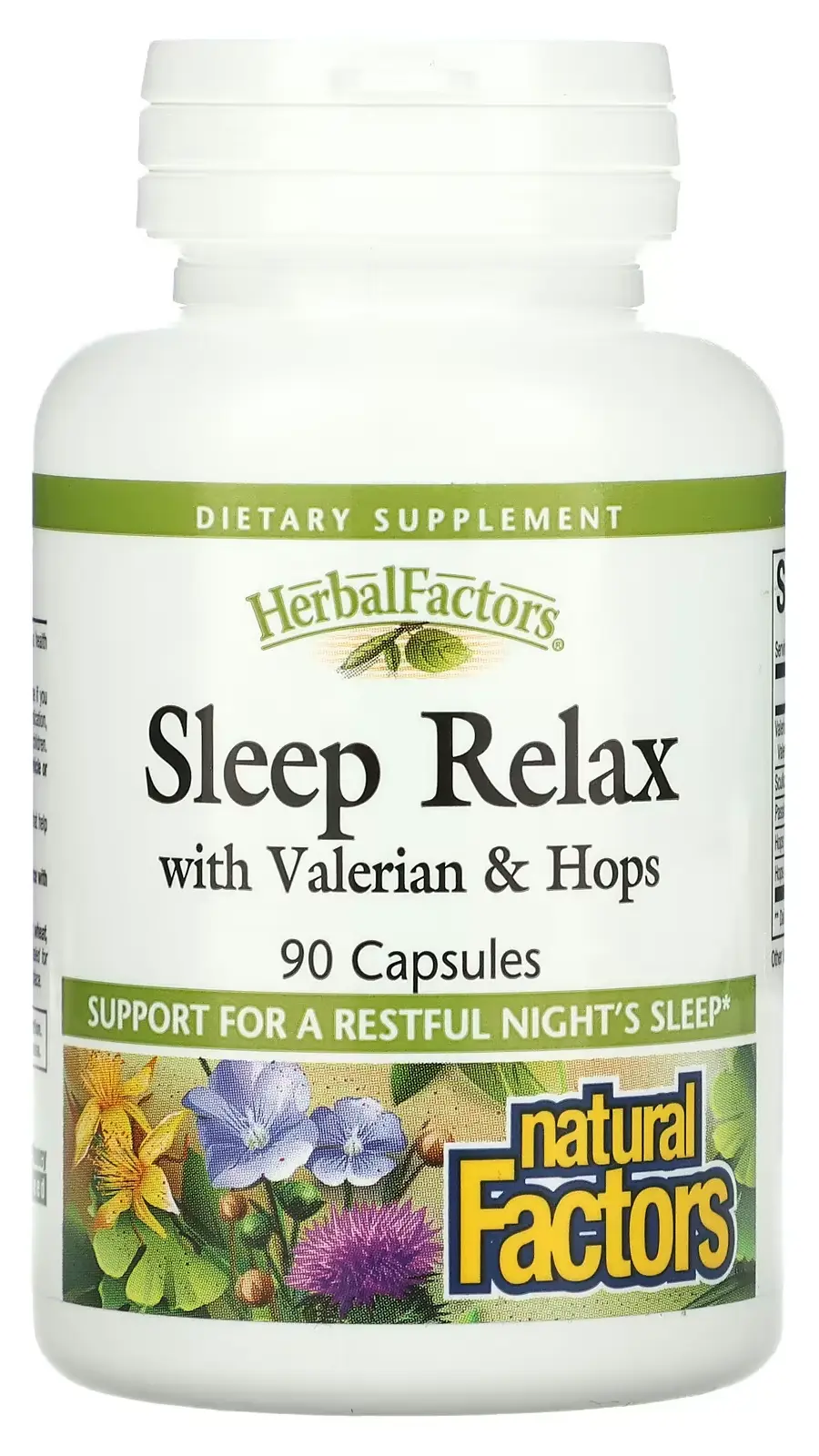 БАД Natural Factors Sleep Relax with Valerian & Hops, 90 капсул (NFS-04655)