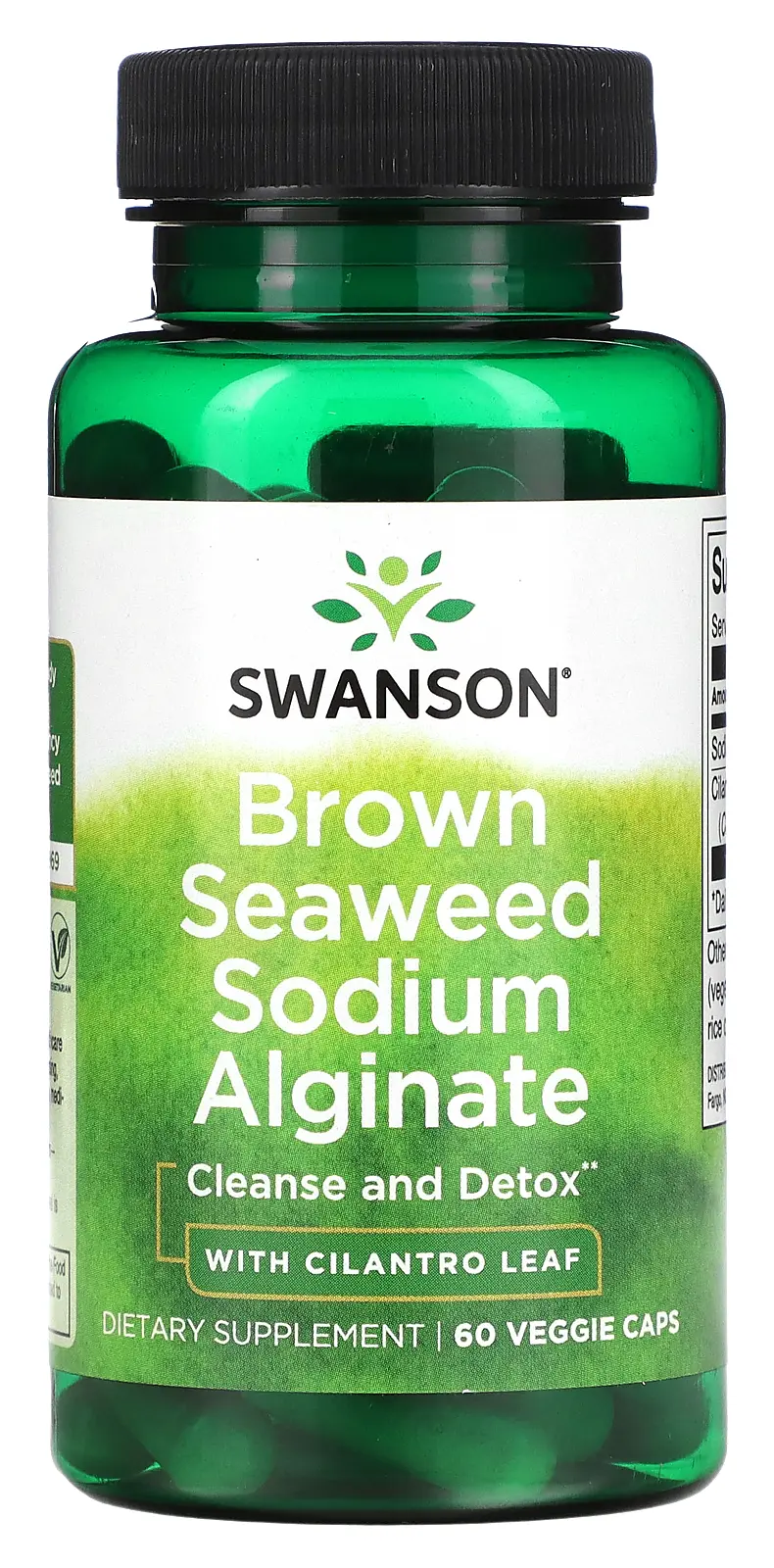 БАД Swanson Brown Seaweed Sodium Alginate with Cilantro Leaf, 60 веганских капсул (SWV-11593)