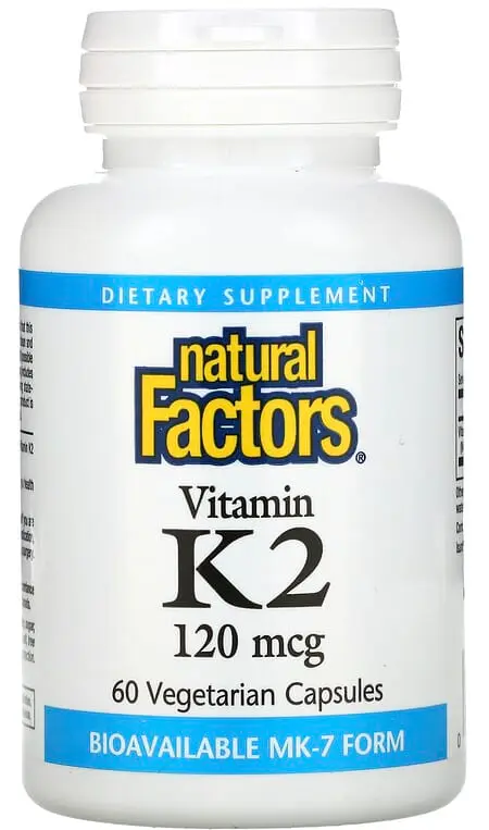 Витамины Natural Factors Vitamin K2, 120 мкг, 60 вегетарианских капсул  (NFS-01294)