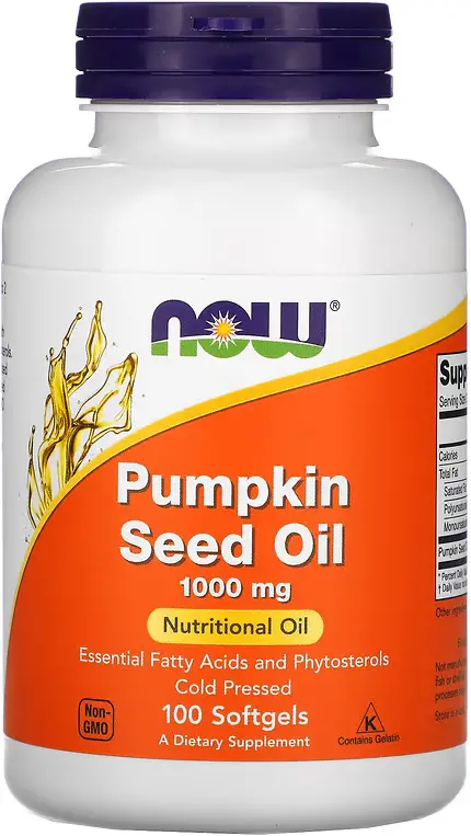 БАД NOW Foods Pumpkin Seed Oil, 1000 мг, 100 капсул  (NOW-01840)