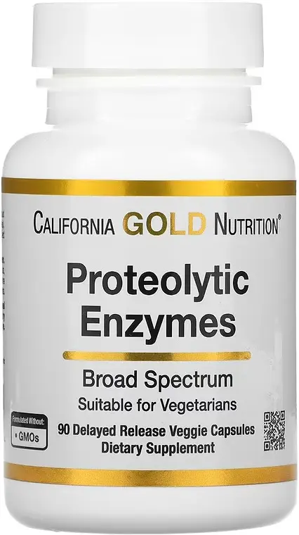 БАД California Gold Nutrition Proteolytic Enzymes, 90 растительных капсул  (CGN-01154)