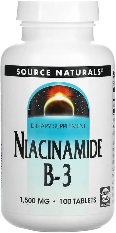 Витамины Source Naturals Niacinamide B-3, 1500 мг, 100 таблеток  (SNS-00506)