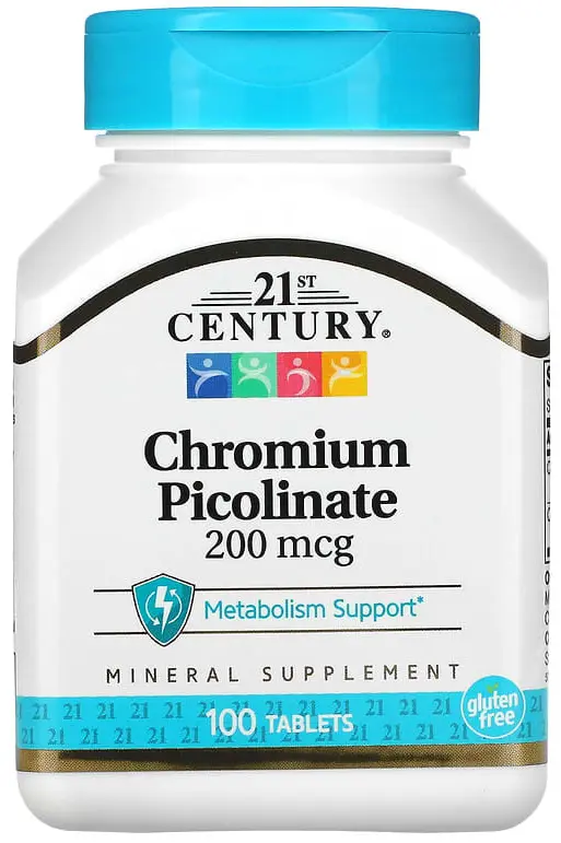 Витамины 21st Century Chromium Picolinate, 200 мкг, 100 таблеток  (CEN-21368)