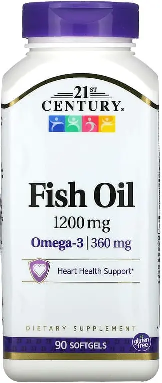 БАД 21st Century Fish Oil, 1200 мг, 90 мягких таблеток  (CEN-27026)