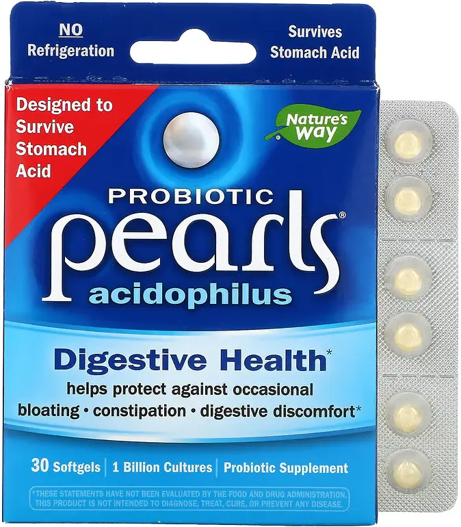 БАД Nature's Way Probiotic Pearls Acidophilus, 1 миллиард, 30 мягких таблеток  (EMT-04293)