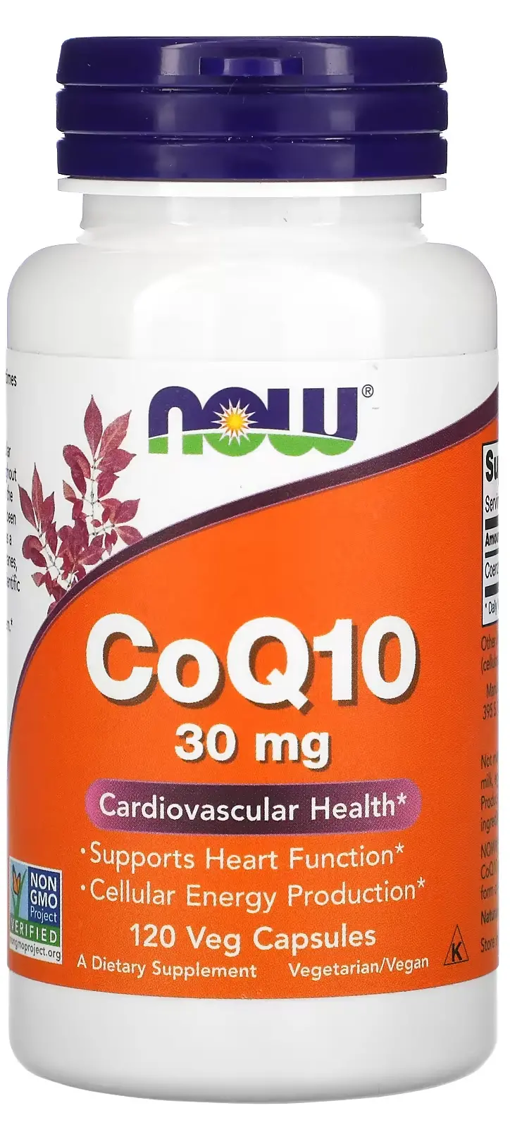 БАД NOW Foods CoQ10, 30 мг, 120 вегетарианских капсул  (NOW-03188)