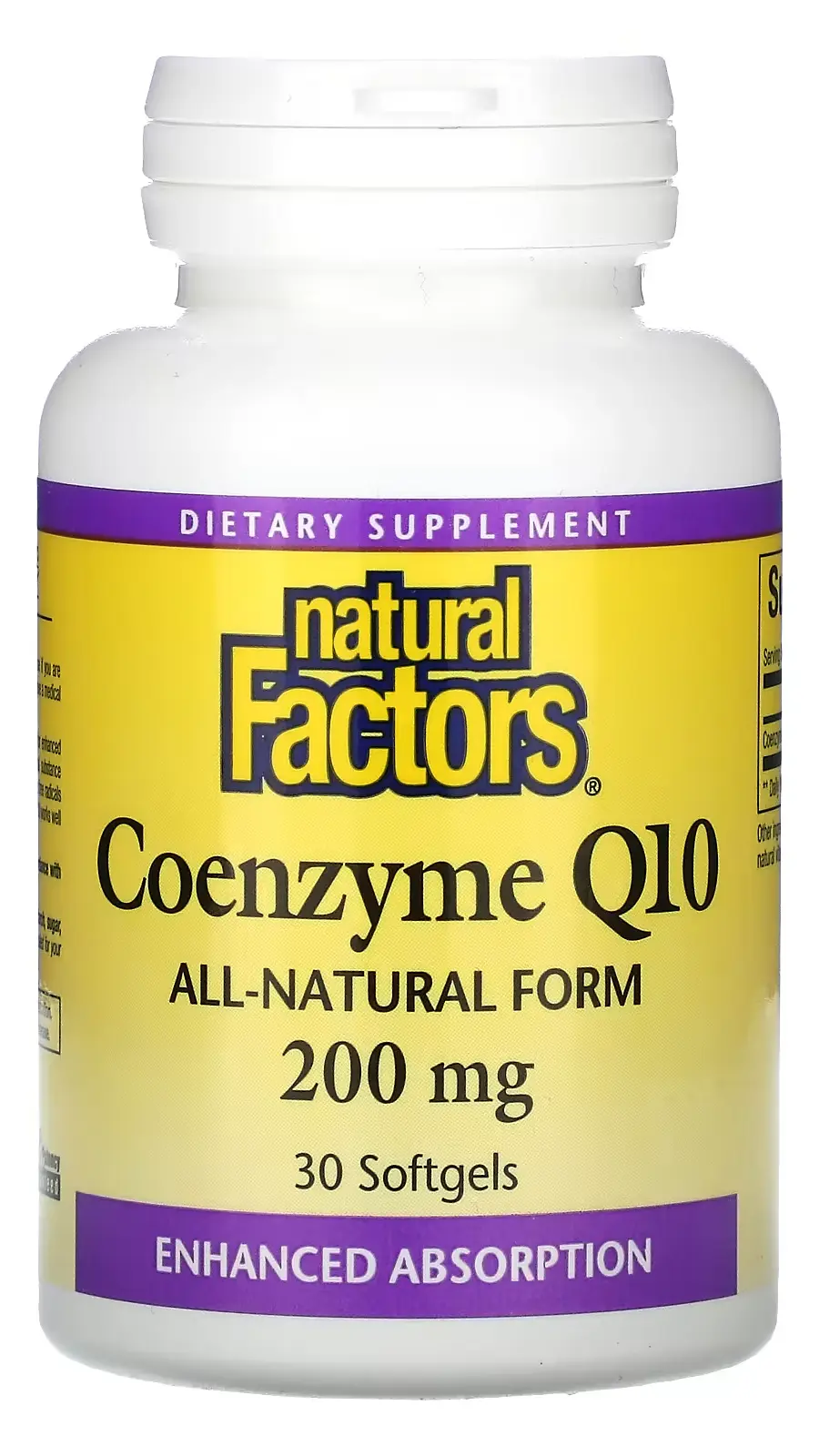 БАД Natural Factors Coenzyme Q10, 200 мг, 30 капсул (NFS-20721)