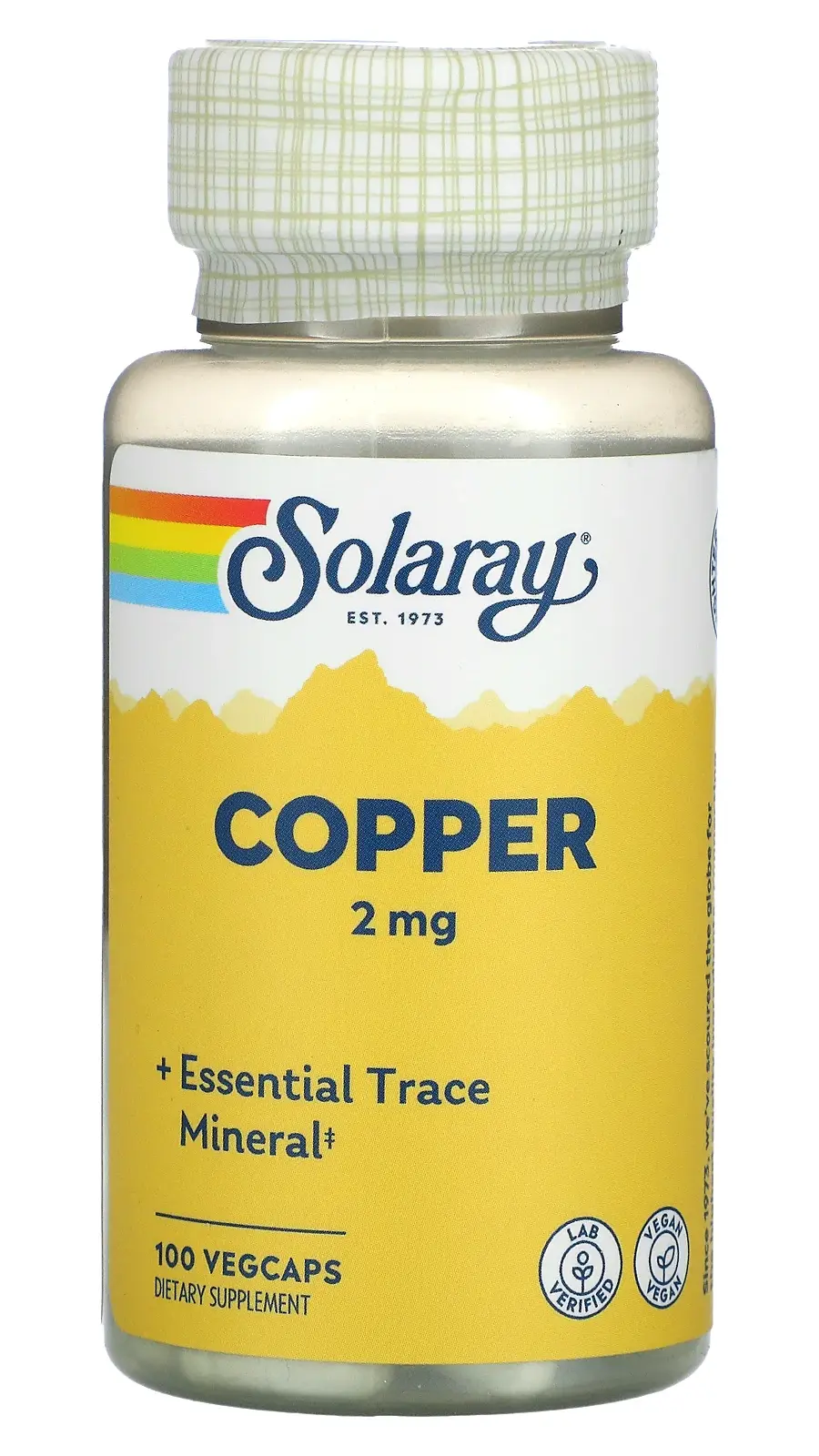 Минералы Solaray Copper, 2 мг, 100 веганских капсул (SOR-45931)