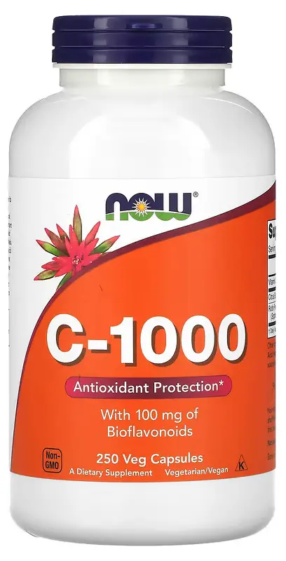 Витамины NOW Foods C-1000 with Bioflavonoids, 250 вегетарианских капсул (NOW-00692)