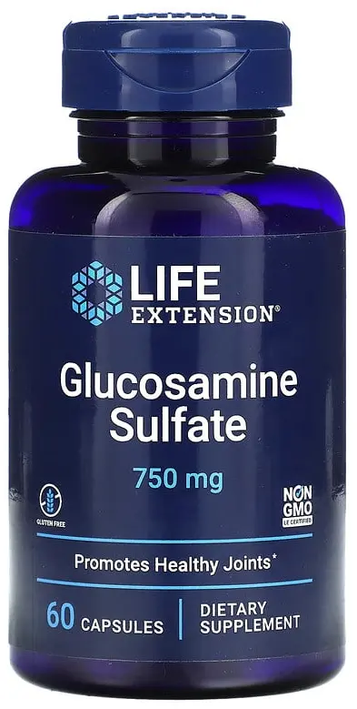 БАД Life Extension Glucosamine Sulfate, 750 мг, 60 капсул (LEX-24206)