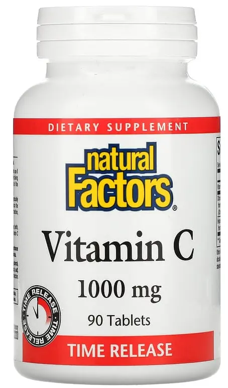 Витамины Natural Factors Vitamin C, Time Release,1000 мг, 90 таблеток  (NFS-01341)
