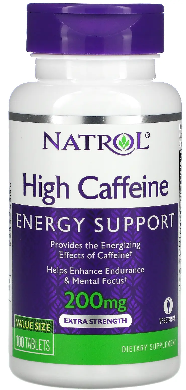 БАД Natrol High Caffeine, Extra Strength, 200 мг, 100 таблеток (NTL-04794)