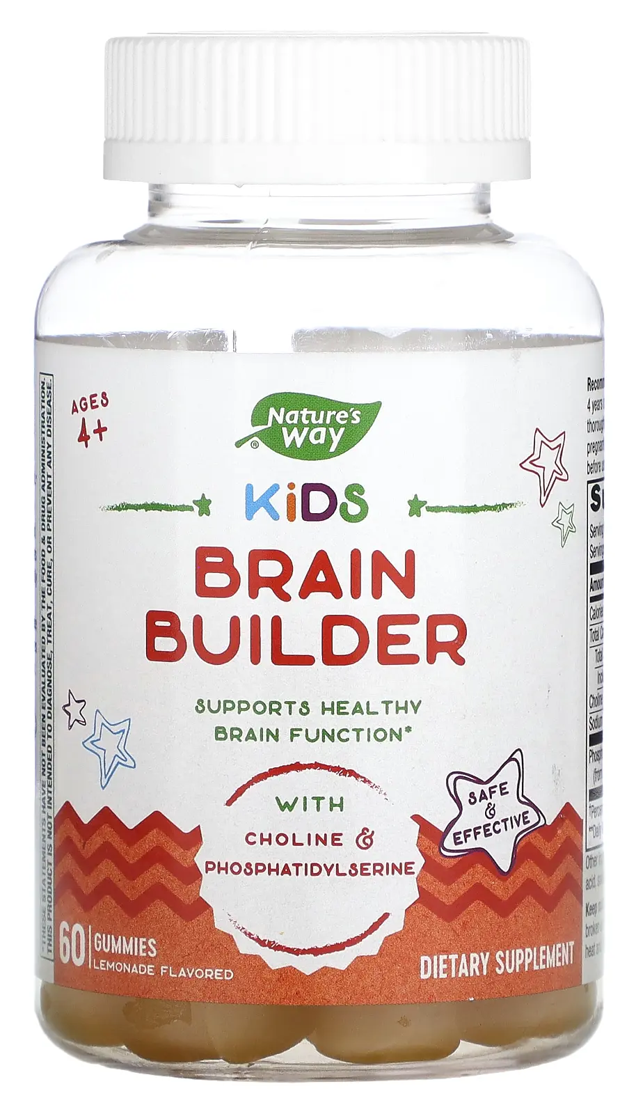 Комплекс Nature's Way Kids Brain Builder, Ages 4+, Lemonade, 60 мармеладок (NWY-13882)