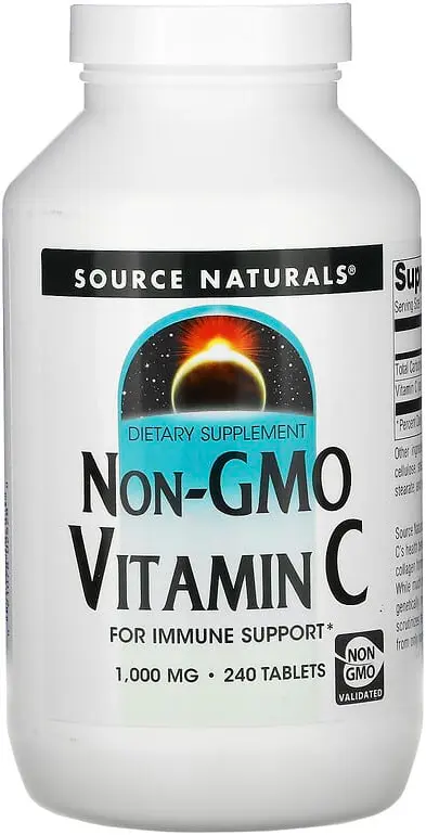 Витамины Source Naturals Non-GMO Vitamin C, 1000 мг, 240 таблеток  (SNS-02628)