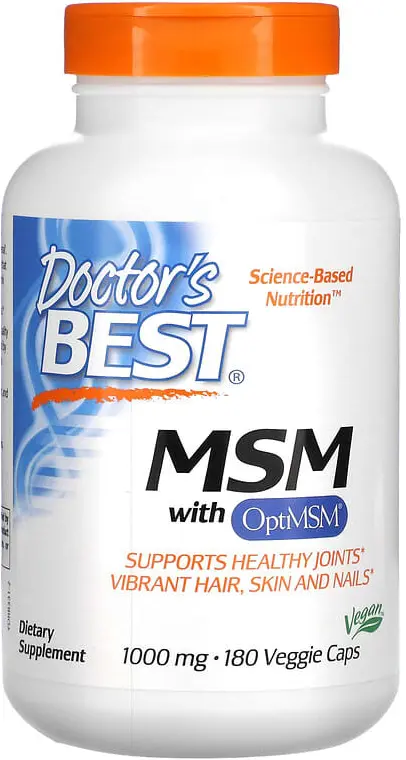 БАД Doctors Best MSM with OptiMSM, 1000 мг, 180 растительных капсул  (DRB-00331)
