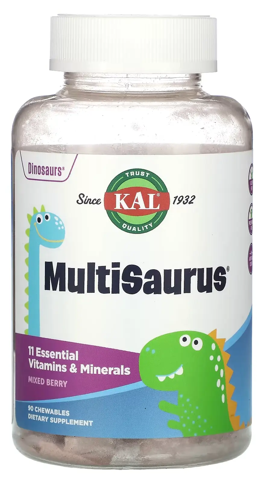 Комплекс KAL MultiSaurus, Mixed Berry, 90 жевательных таблеток (CAL-60212)