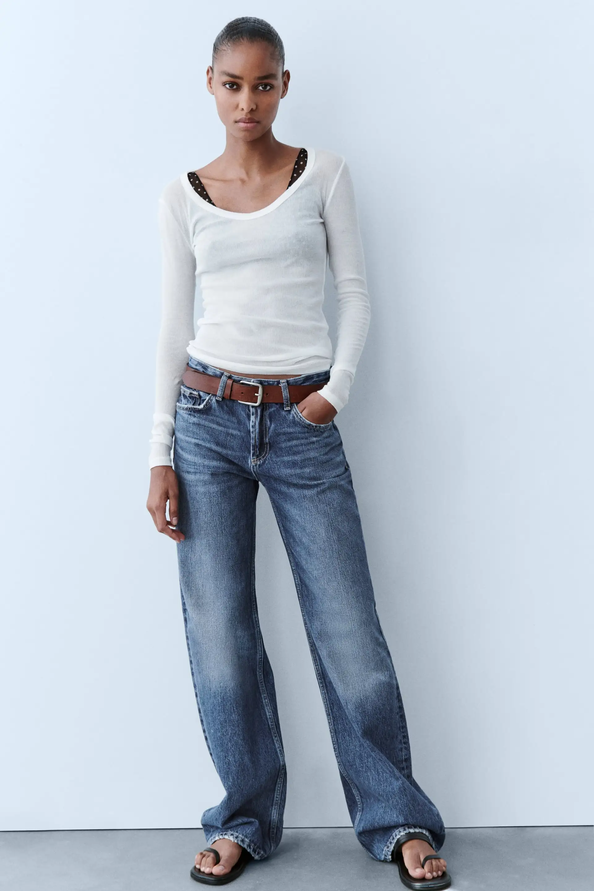 Женские джинсы ZARA TRF Wide-Leg Mid-Rise Full Length (295091826-401 ...