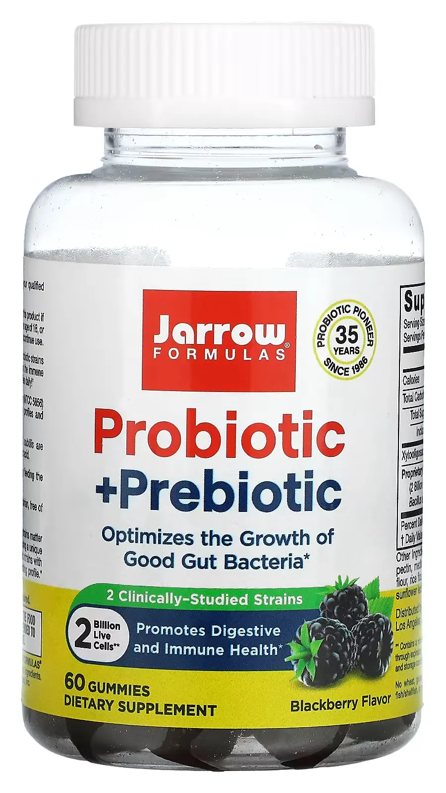 Комплекс Jarrow Formulas Probiotic + Prebiotic 2 Billion, Blackberry, 60 жевательных конфет (JRW-03710)