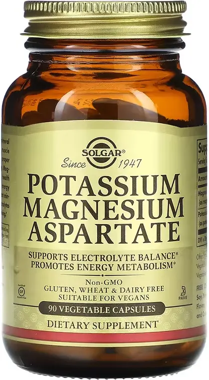 БАД Solgar Potassium Magnesium Aspartate, 90 растительных капсул  (SOL-02267)