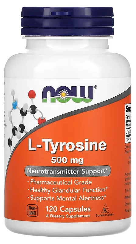 Аминокислота NOW Foods L-Tyrosine, 500 мг, 120 капсул (NOW-00162)