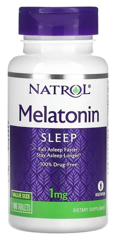 БАД Natrol Melatonin, 1 мг, 180 таблеток (NTL-00466)