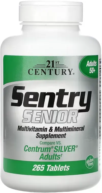 Витамины 21st Century Sentry Senior,Multivitamin & Multimineral Supplement,50+, 265 таблеток  (CEN-22703)
