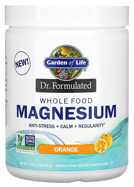 Минералы Garden of Life Dr. Formulated, Whole Food Magnesium Powder, Orange, 197,4 г (GOL-12278)