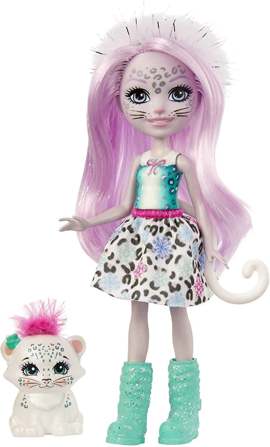 Кукла Enchantimals Sybill Snow Leopard Small Doll & Flake Animal Friend Figure (GJX42)