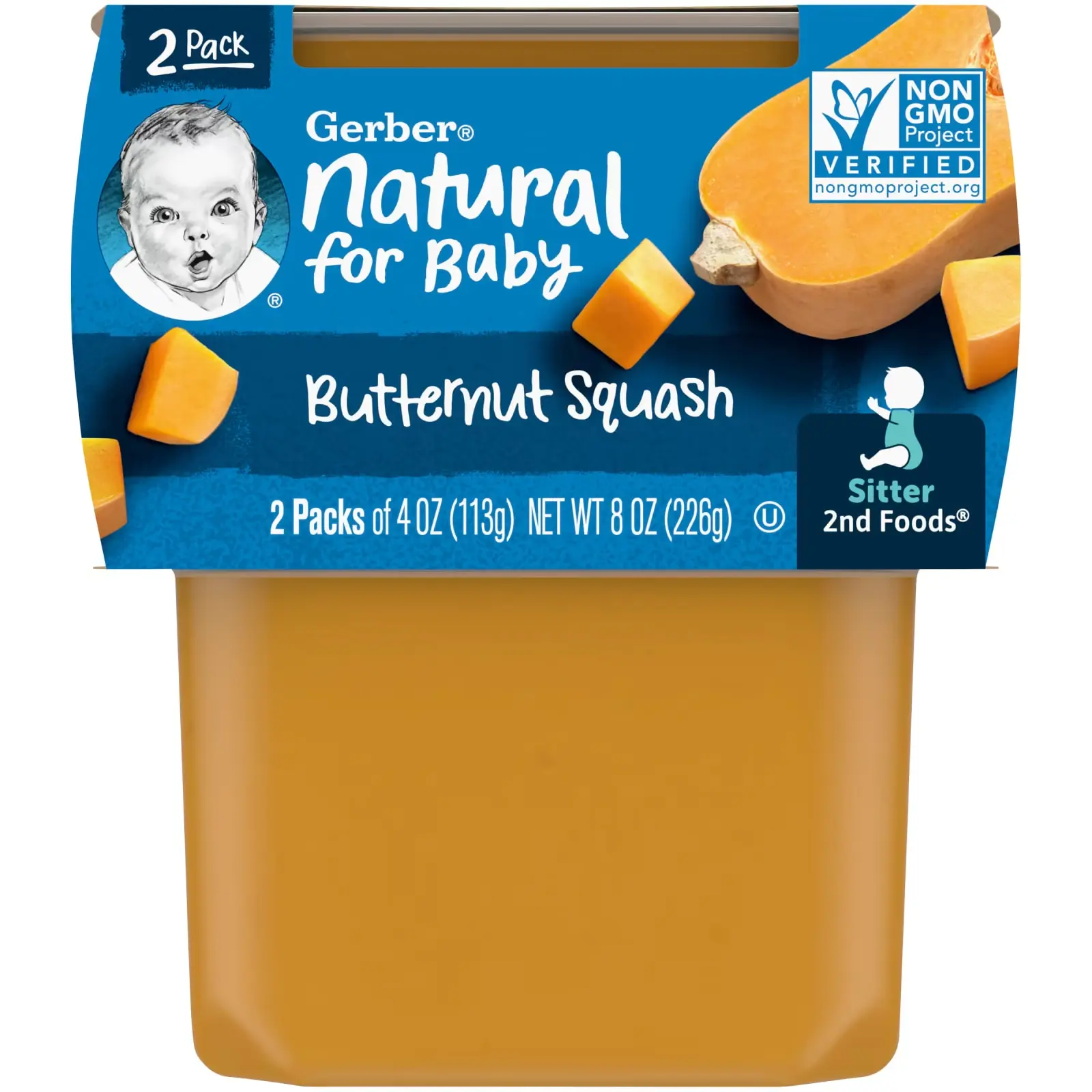 Пюре Gerber Natural for Baby, 2st Foods, Butternut Squash, 2 банки по 113 г (GBR-07603)