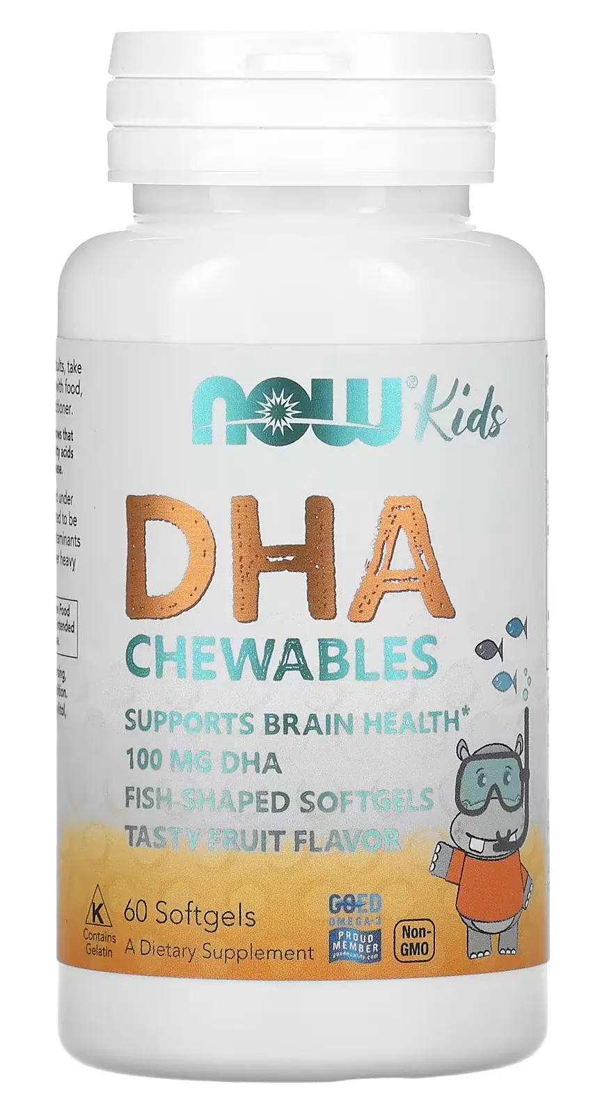 БАД NOW Foods Kid's DHA Chewables, Tasty Fruit, 60 мягких капсул  (NOW-01607)