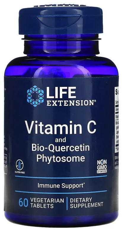 Витамины Life Extension Vitamin C and Bio-Quercetin Phytosome, 60 вегетарианских таблеток  (LEX-22286)