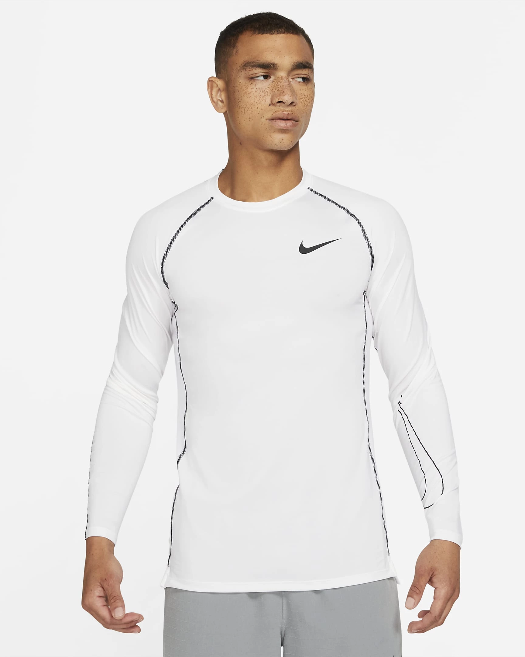 Мужской лонгслив Nike Pro Dri-FIT Slim Fit Long-Sleeve Top (DD1980-100 ...